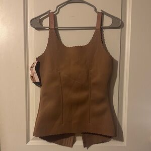Prima Valentina tan Corset Nude Instant Body Shapewear Waist Trainer Vest XL